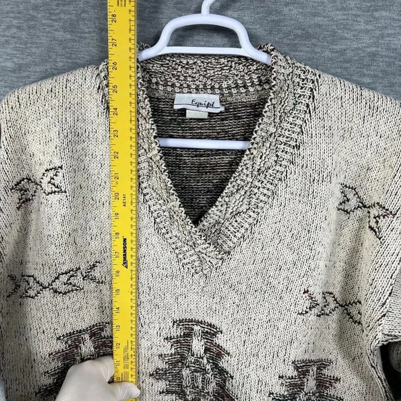 Vintage Equipt Mens L-XL Aztec Pullover Sweater Southwestern Cotton Blend Hippie - Picture 11 of 16